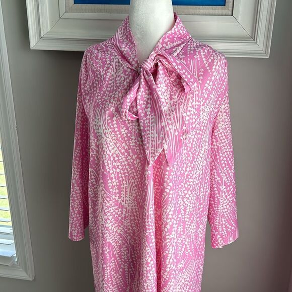 Vintage 80s 90s Anthony Richards Floral Tie Pink Dress - Picture 3 of 8